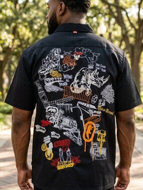 ECKO UNLTD Black Cotton Embroidered Graphic Shirt 2XL NWT